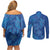 Hawaiian Turtles and Polynesian Art Tattoo Couples Matching Off Shoulder Short Dress and Long Sleeve Button Shirt Ocean Abyss