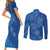 Hawaiian Turtles and Polynesian Art Tattoo Couples Matching Short Sleeve Bodycon Dress and Long Sleeve Button Shirt Ocean Abyss