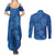 Hawaiian Turtles and Polynesian Art Tattoo Couples Matching Summer Maxi Dress and Long Sleeve Button Shirt Ocean Abyss