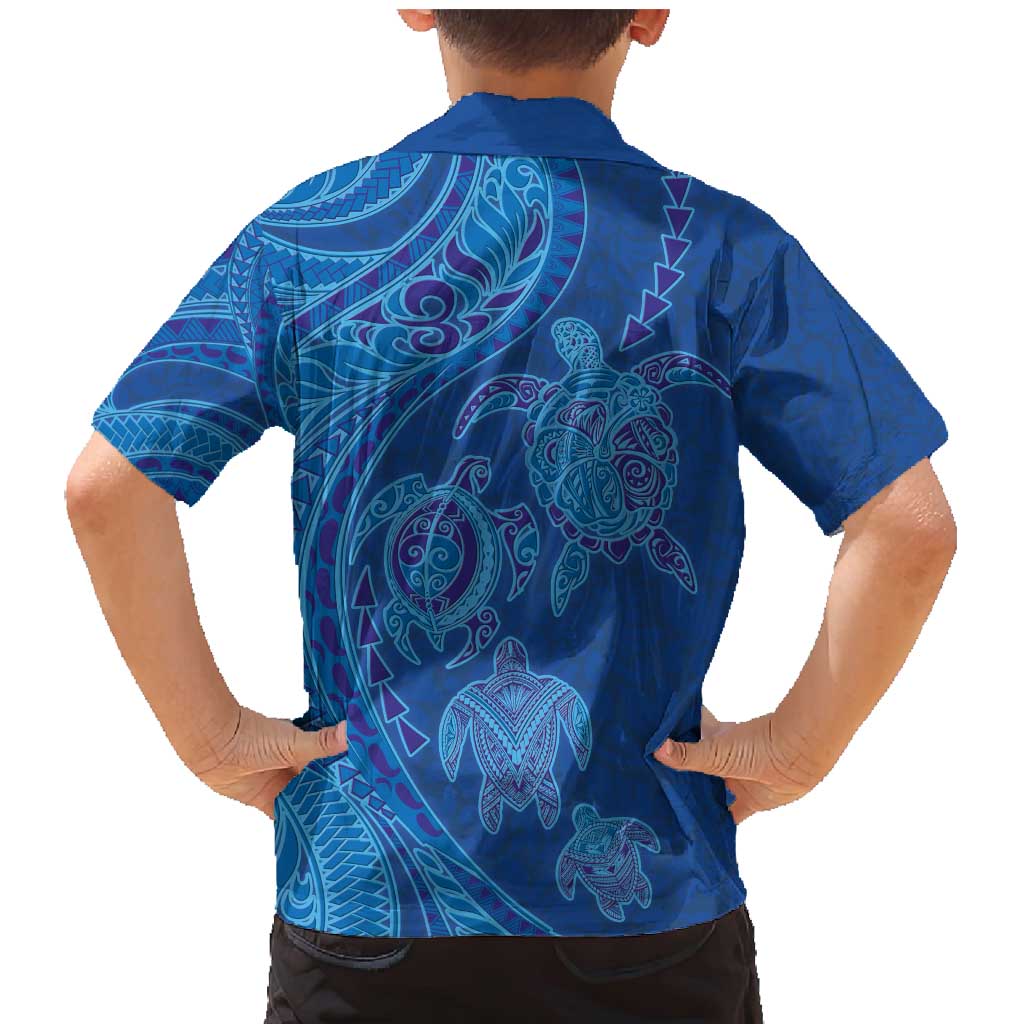 Hawaiian Turtles and Polynesian Art Tattoo Family Matching Mermaid Dress and Hawaiian Shirt Ocean Abyss