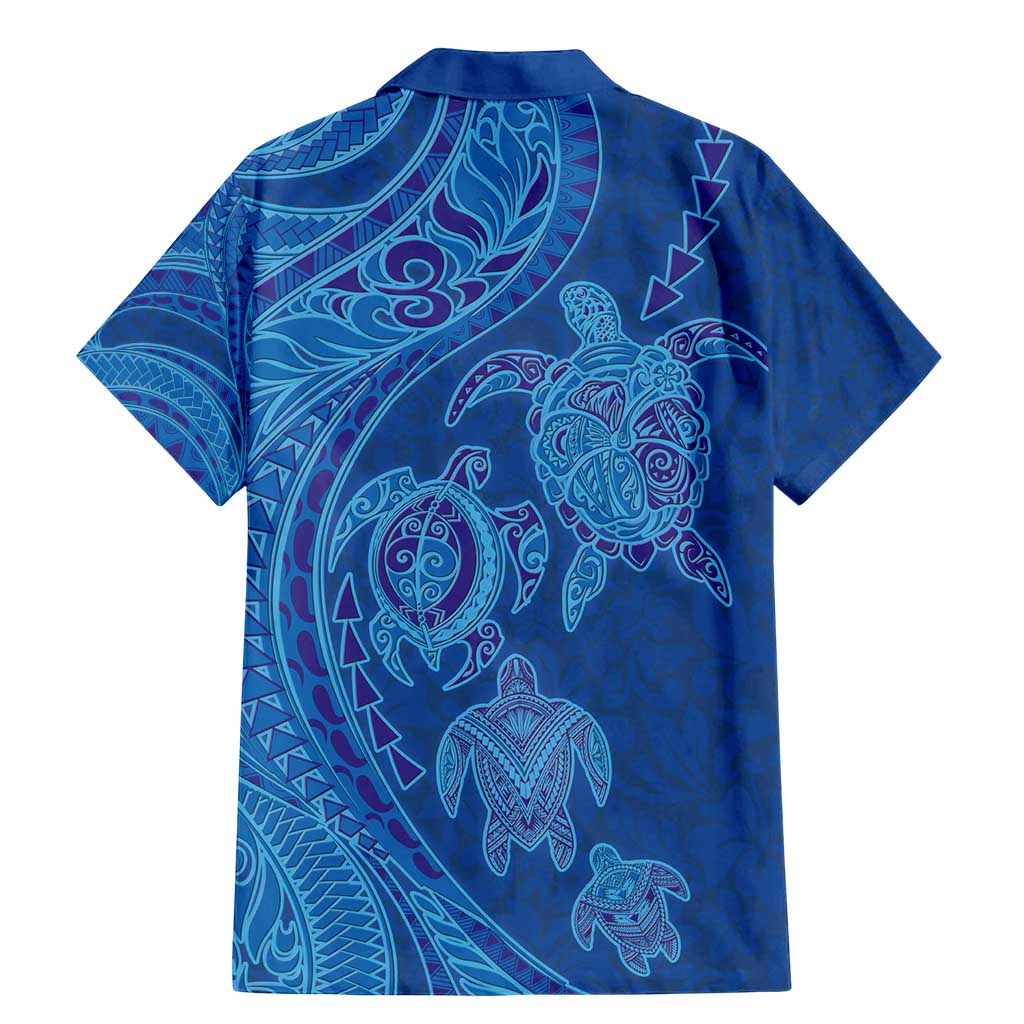 Hawaiian Turtles and Polynesian Art Tattoo Family Matching Mermaid Dress and Hawaiian Shirt Ocean Abyss