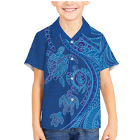 Hawaiian Turtles and Polynesian Art Tattoo Family Matching Mermaid Dress and Hawaiian Shirt Ocean Abyss