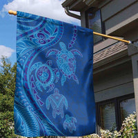 Hawaiian Turtles and Polynesian Art Tattoo Garden Flag Ocean Abyss