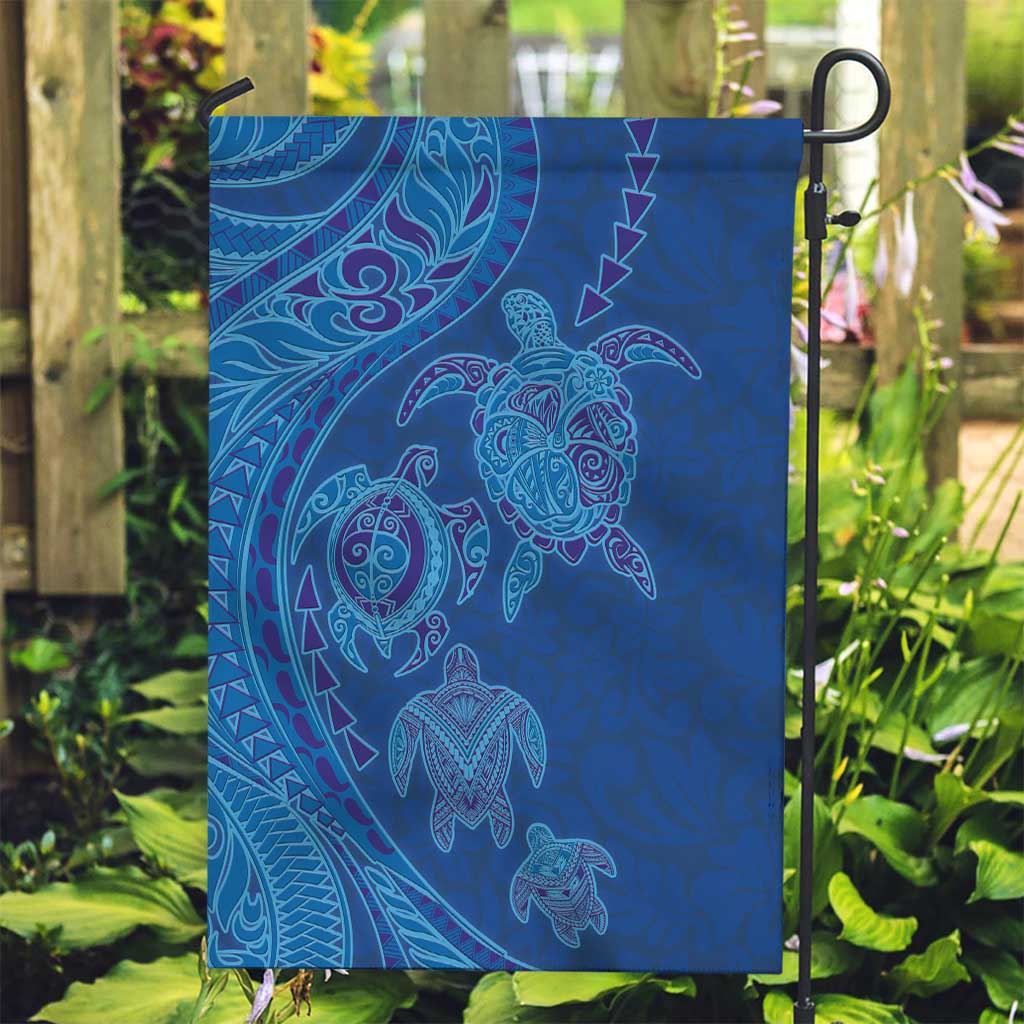 Hawaiian Turtles and Polynesian Art Tattoo Garden Flag Ocean Abyss