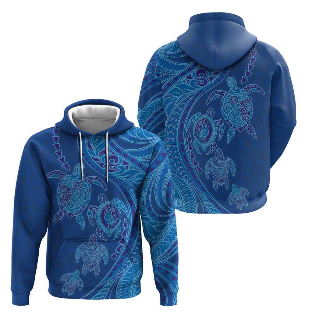 Hawaiian Turtles and Polynesian Art Tattoo Hoodie Ocean Abyss