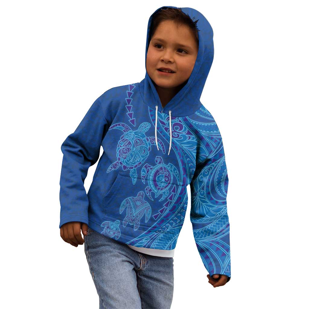 Hawaiian Turtles and Polynesian Art Tattoo Kid Hoodie Ocean Abyss