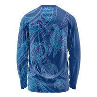 Hawaiian Turtles and Polynesian Art Tattoo Long Sleeve Shirt Ocean Abyss LT03 - Polynesian Pride