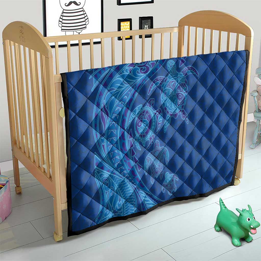 Hawaiian Turtles and Polynesian Art Tattoo Quilt Ocean Abyss