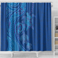 Hawaiian Turtles and Polynesian Art Tattoo Shower Curtain Ocean Abyss