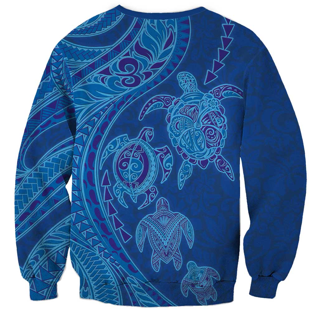 Hawaiian Turtles and Polynesian Art Tattoo Sweatshirt Ocean Abyss