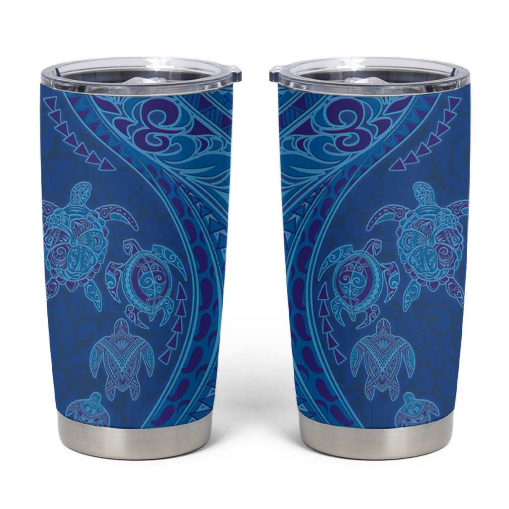 Hawaiian Turtles and Polynesian Art Tattoo Tumbler Cup Ocean Abyss
