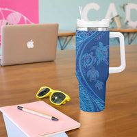 Hawaiian Turtles and Polynesian Art Tattoo Tumbler With Handle Ocean Abyss
