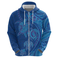 Hawaiian Turtles and Polynesian Art Tattoo Zip Hoodie Ocean Abyss