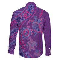 Hawaiian Turtles and Polynesian Art Tattoo Family Matching Puletasi and Hawaiian Shirt Dusky Violet