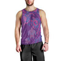 Hawaiian Turtles and Polynesian Art Tattoo Men Tank Top Dusky Violet