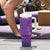 Hawaiian Turtles and Polynesian Art Tattoo Tumbler With Handle Dusky Violet