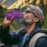 Hawaiian Turtles and Polynesian Art Tattoo 4 in 1 Can Cooler Tumbler Cerise