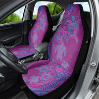 Hawaiian Turtles and Polynesian Art Tattoo Car Seat Cover Cerise