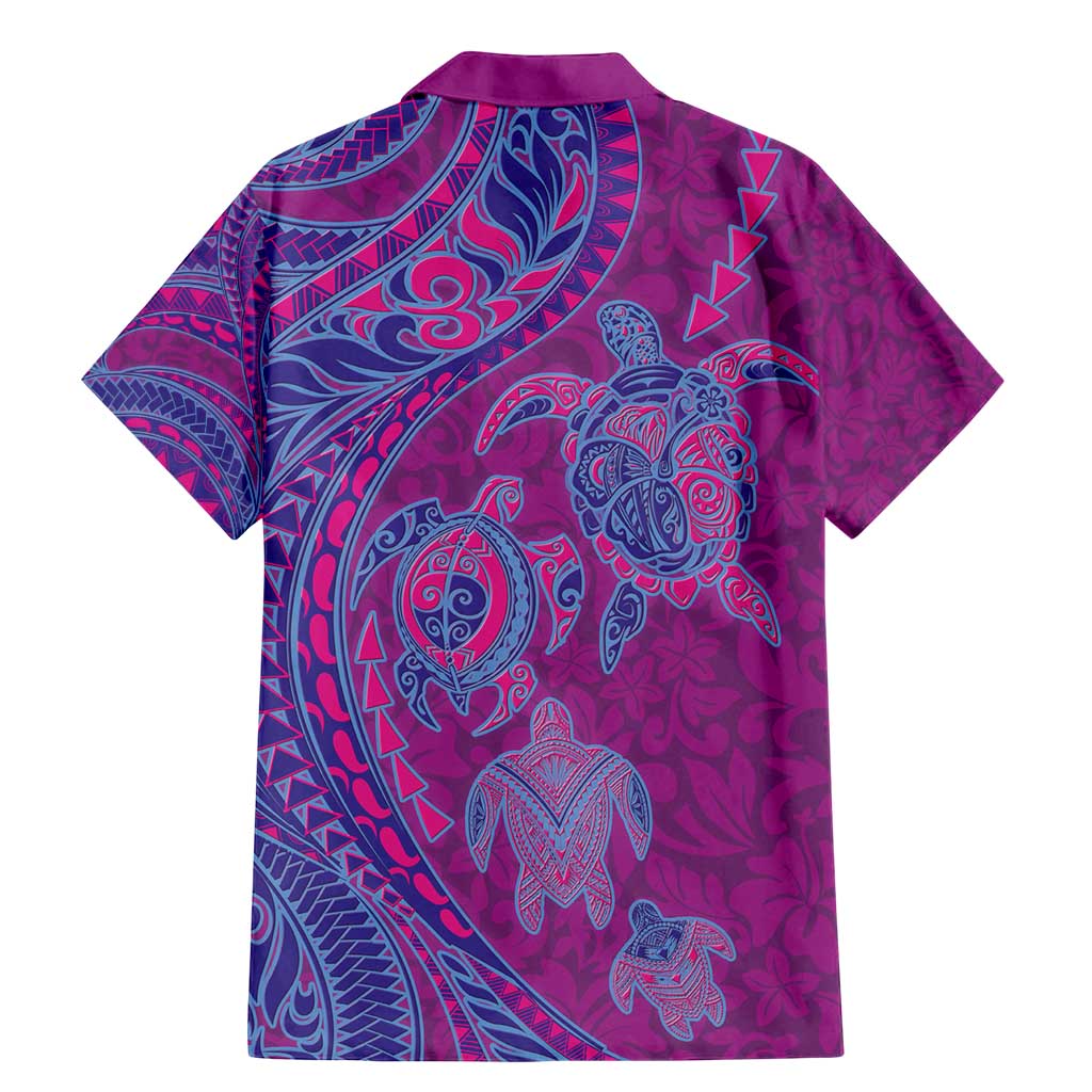 Hawaiian Turtles and Polynesian Art Tattoo Family Matching Mermaid Dress and Hawaiian Shirt Cerise