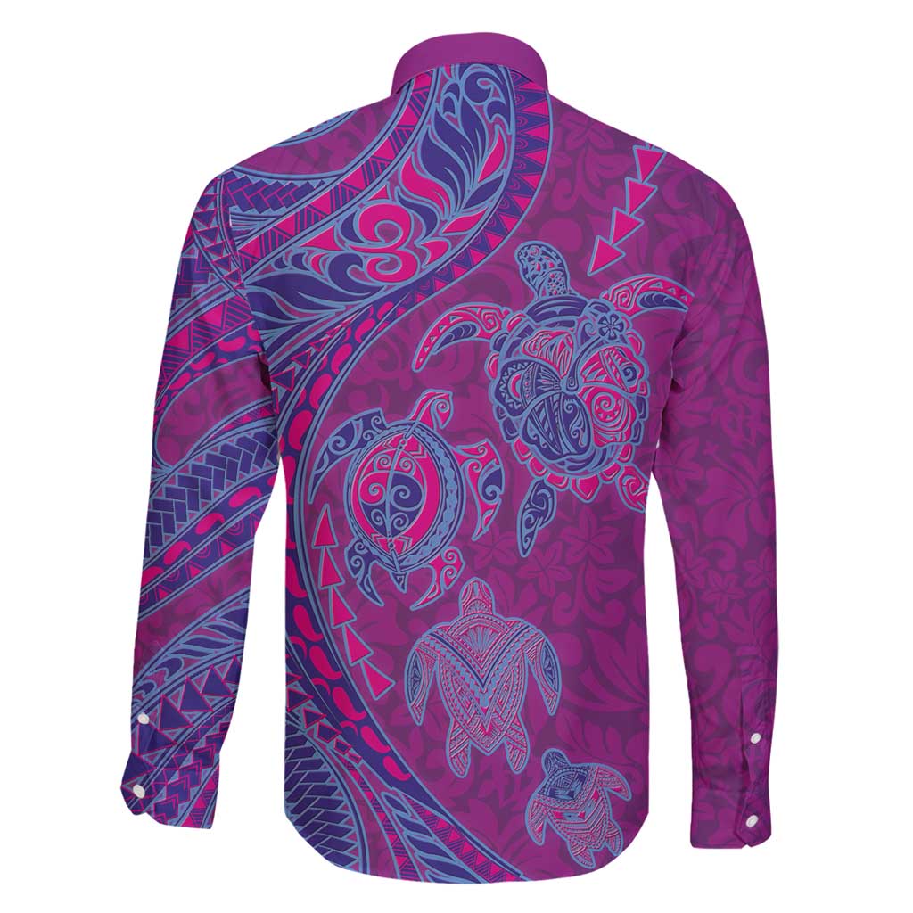 Hawaiian Turtles and Polynesian Art Tattoo Family Matching Puletasi and Hawaiian Shirt Cerise