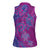 Hawaiian Turtles and Polynesian Art Tattoo Women Sleeveless Polo Shirt Cerise