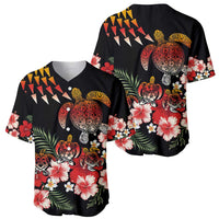 Hawaiian Hibiscus Turtle and Tropical Flower Baseball Jersey Dynamic Vibe LT03 - Polynesian Pride
