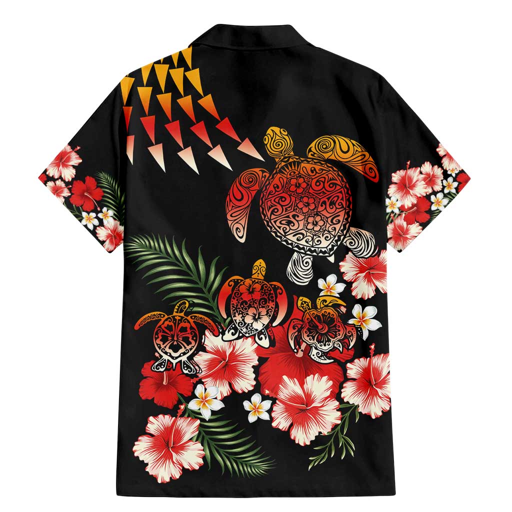 Hawaiian Hibiscus Turtle and Tropical Flower Family Matching Mermaid Dress and Hawaiian Shirt Dynamic Vibe