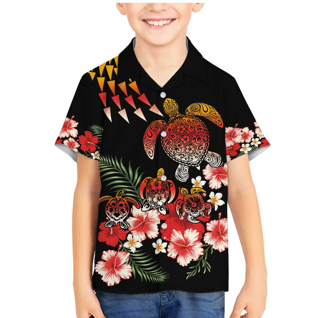 Hawaiian Hibiscus Turtle and Tropical Flower Family Matching Mermaid Dress and Hawaiian Shirt Dynamic Vibe