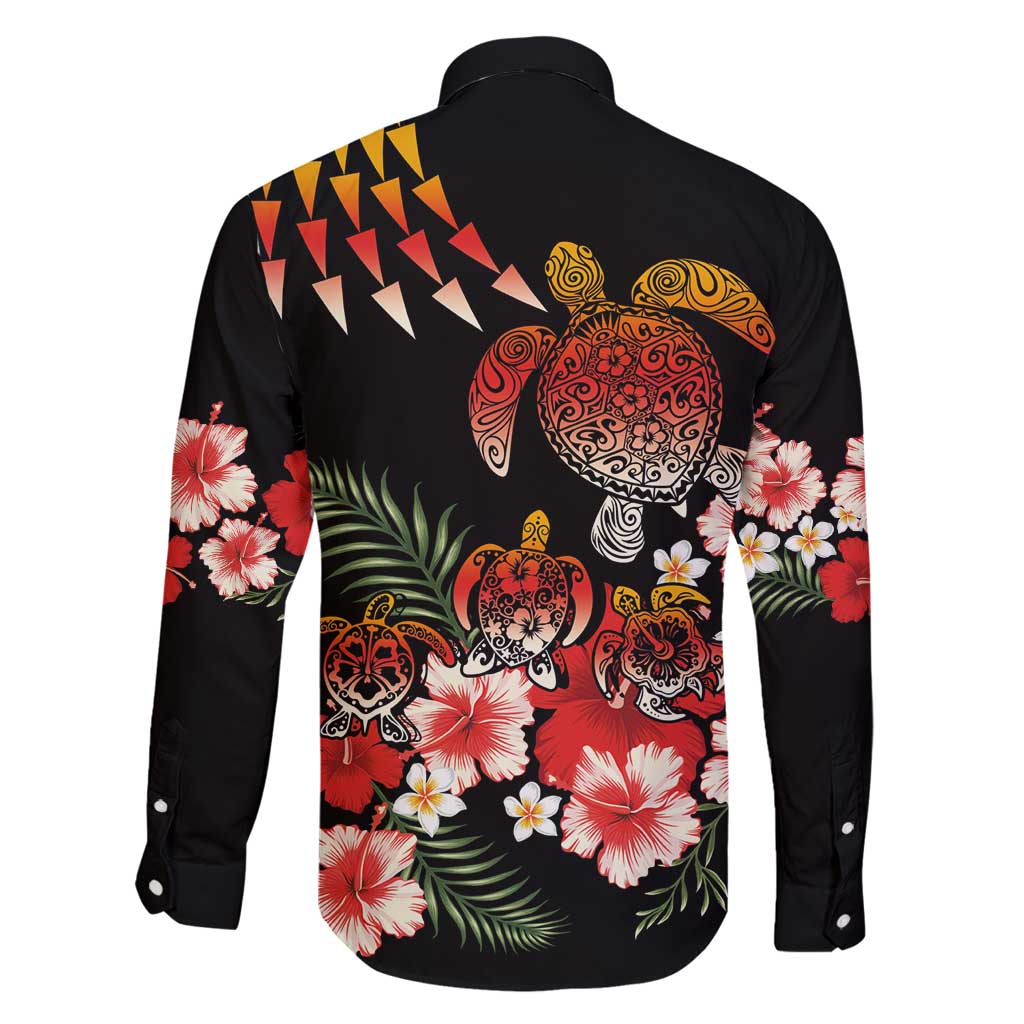 Hawaiian Hibiscus Turtle and Tropical Flower Family Matching Puletasi and Hawaiian Shirt Dynamic Vibe LT03 - Polynesian Pride