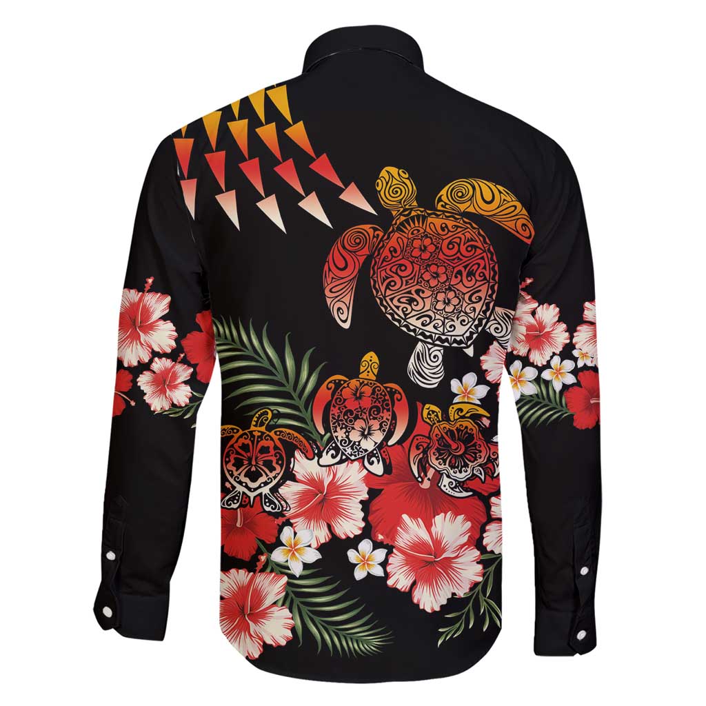 Hawaiian Hibiscus Turtle and Tropical Flower Family Matching Short Sleeve Bodycon Dress and Hawaiian Shirt Dynamic Vibe