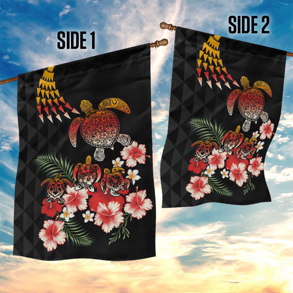 Hawaiian Hibiscus Turtle and Tropical Flower Garden Flag Dynamic Vibe LT03 - Polynesian Pride