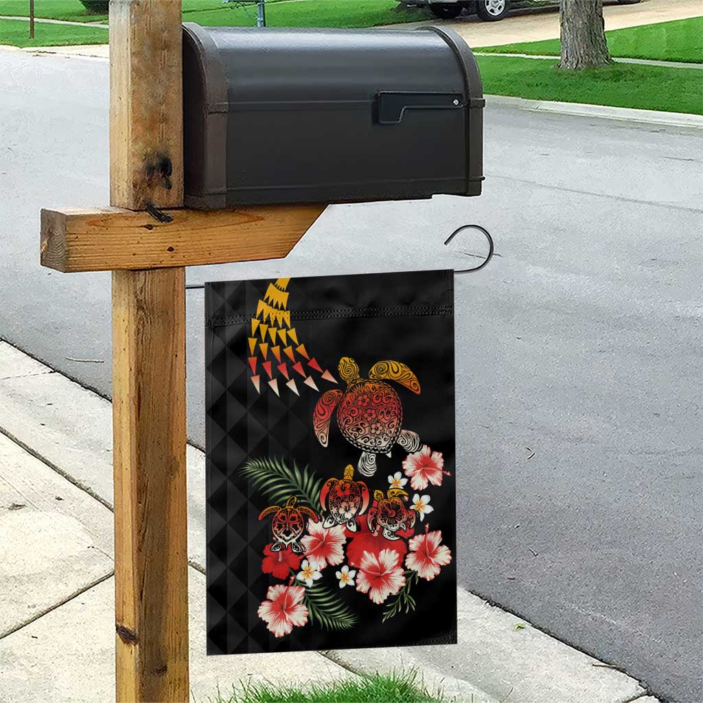 Hawaiian Hibiscus Turtle and Tropical Flower Garden Flag Dynamic Vibe LT03 - Polynesian Pride
