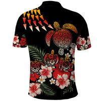 Hawaiian Hibiscus Turtle and Tropical Flower Polo Shirt Dynamic Vibe
