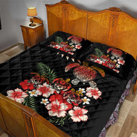 Hawaiian Hibiscus Turtle and Tropical Flower Quilt Bed Set Dynamic Vibe