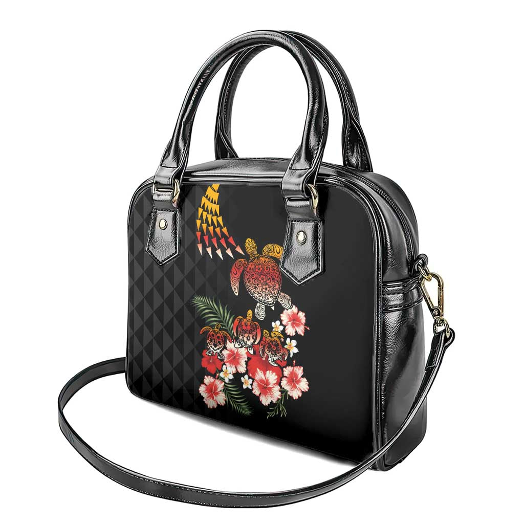 Hawaiian Hibiscus Turtle and Tropical Flower Shoulder Handbag Dynamic Vibe LT03 - Polynesian Pride