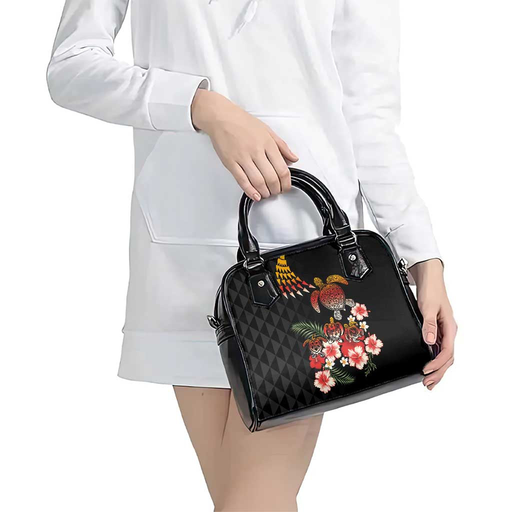 Hawaiian Hibiscus Turtle and Tropical Flower Shoulder Handbag Dynamic Vibe LT03 - Polynesian Pride
