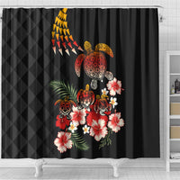 Hawaiian Hibiscus Turtle and Tropical Flower Shower Curtain Dynamic Vibe LT03 - Polynesian Pride
