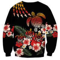 Hawaiian Hibiscus Turtle and Tropical Flower Sweatshirt Dynamic Vibe