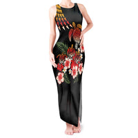 Hawaiian Hibiscus Turtle and Tropical Flower Tank Maxi Dress Dynamic Vibe