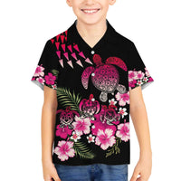 Hawaiian Hibiscus Turtle and Tropical Flower Family Matching Off The Shoulder Long Sleeve Dress and Hawaiian Shirt Sweet Vibe