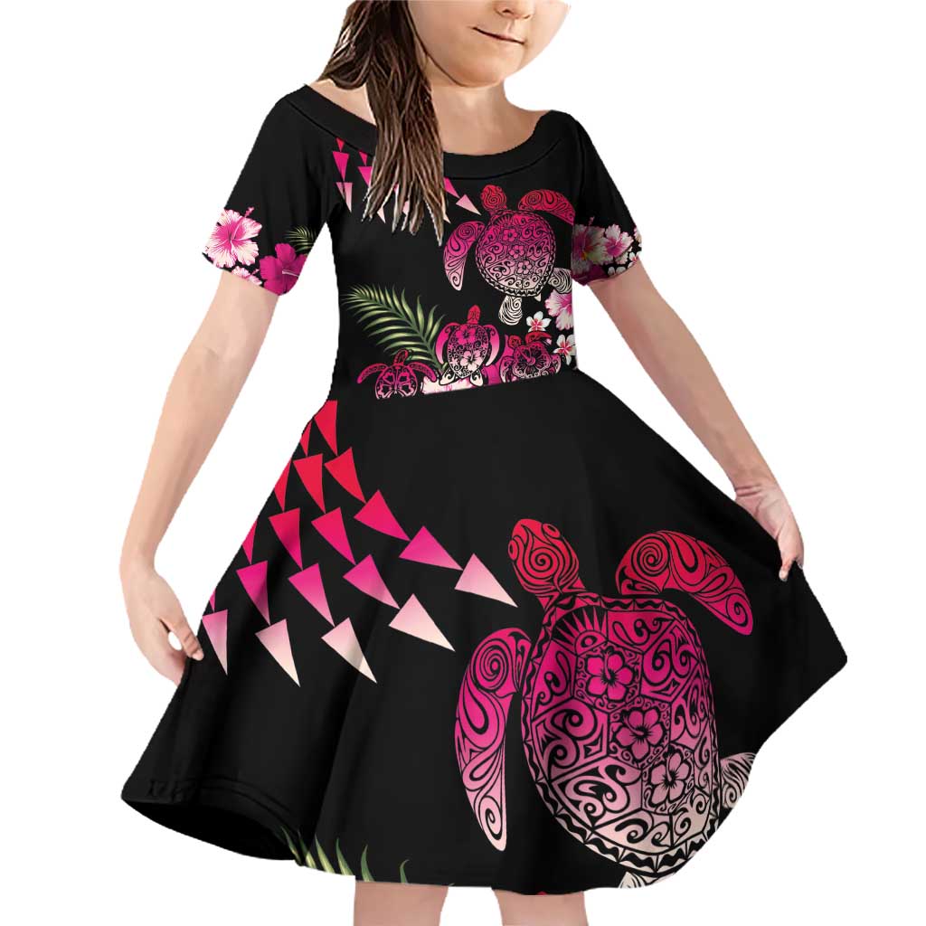 Hawaiian Hibiscus Turtle and Tropical Flower Family Matching Off Shoulder Short Dress and Hawaiian Shirt Sweet Vibe