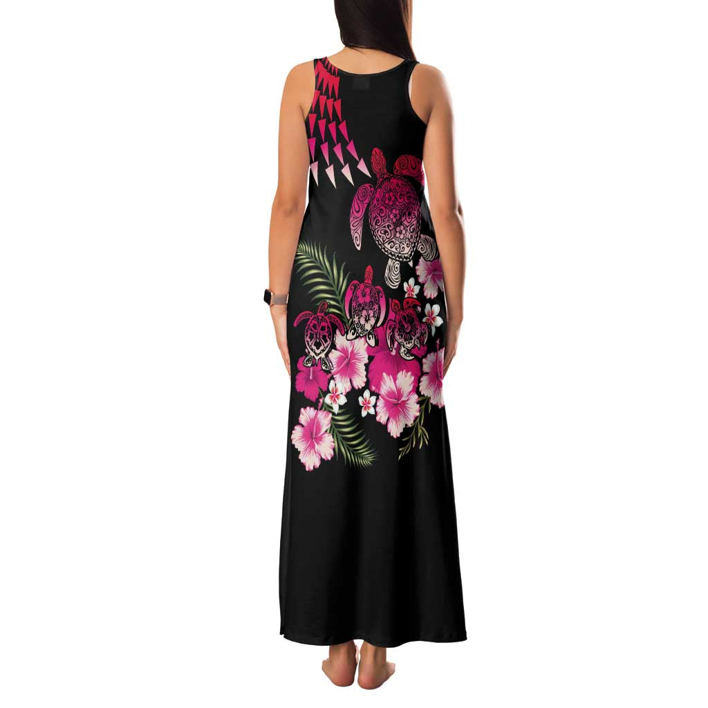 Hawaiian Hibiscus Turtle and Tropical Flower Family Matching Tank Maxi Dress and Hawaiian Shirt Sweet Vibe