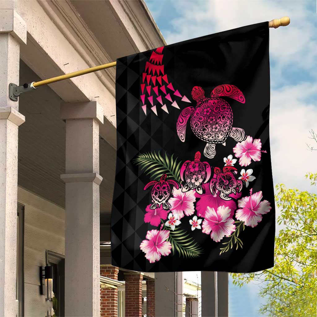 Hawaiian Hibiscus Turtle and Tropical Flower Garden Flag Sweet Vibe