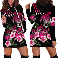Hawaiian Hibiscus Turtle and Tropical Flower Hoodie Dress Sweet Vibe