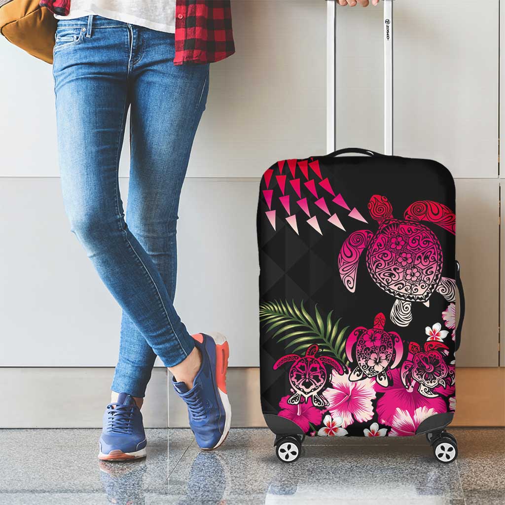 Hawaiian Hibiscus Turtle and Tropical Flower Luggage Cover Sweet Vibe