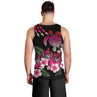 Hawaiian Hibiscus Turtle and Tropical Flower Men Tank Top Sweet Vibe