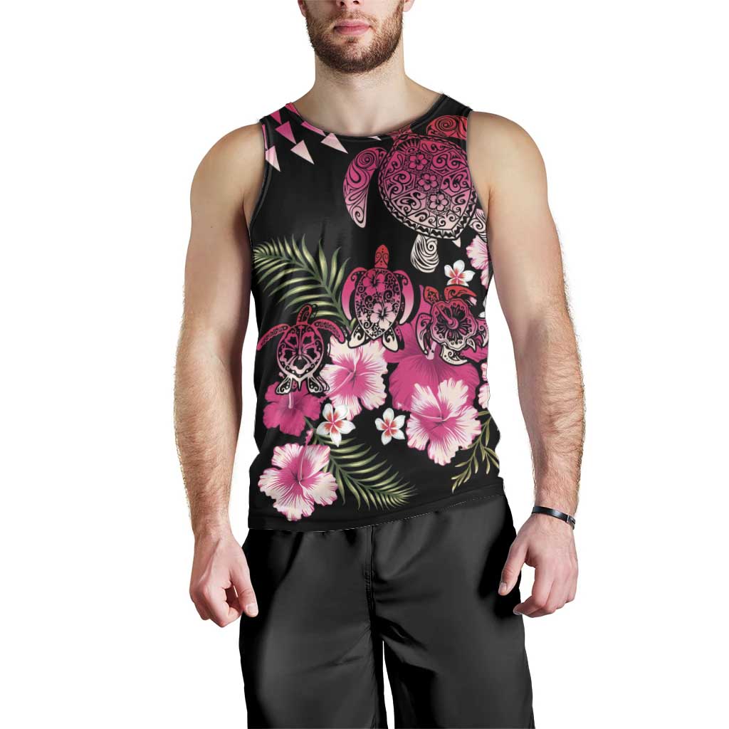 Hawaiian Hibiscus Turtle and Tropical Flower Men Tank Top Sweet Vibe