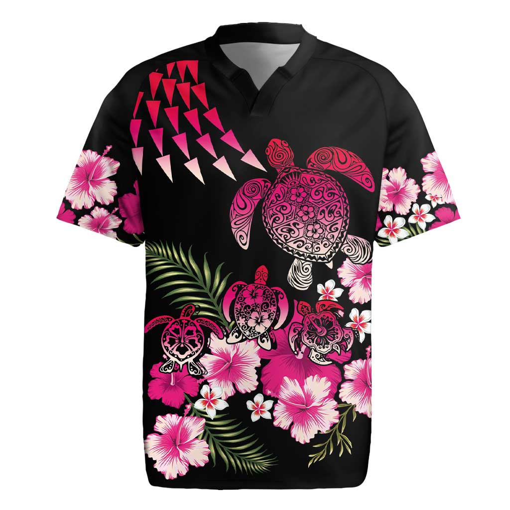 Hawaiian Hibiscus Turtle and Tropical Flower Rugby Jersey Sweet Vibe