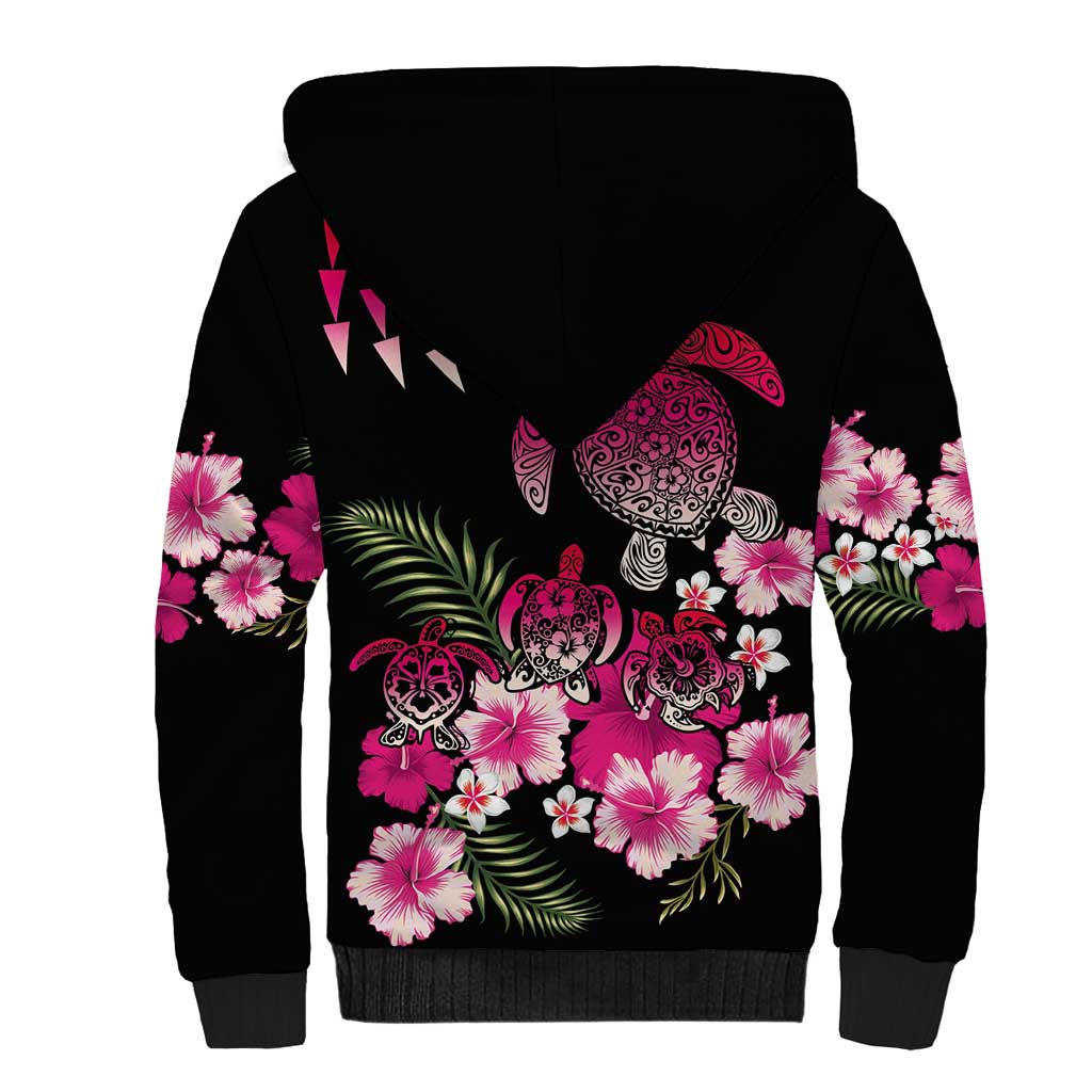 Hawaiian Hibiscus Turtle and Tropical Flower Sherpa Hoodie Sweet Vibe LT03 - Polynesian Pride