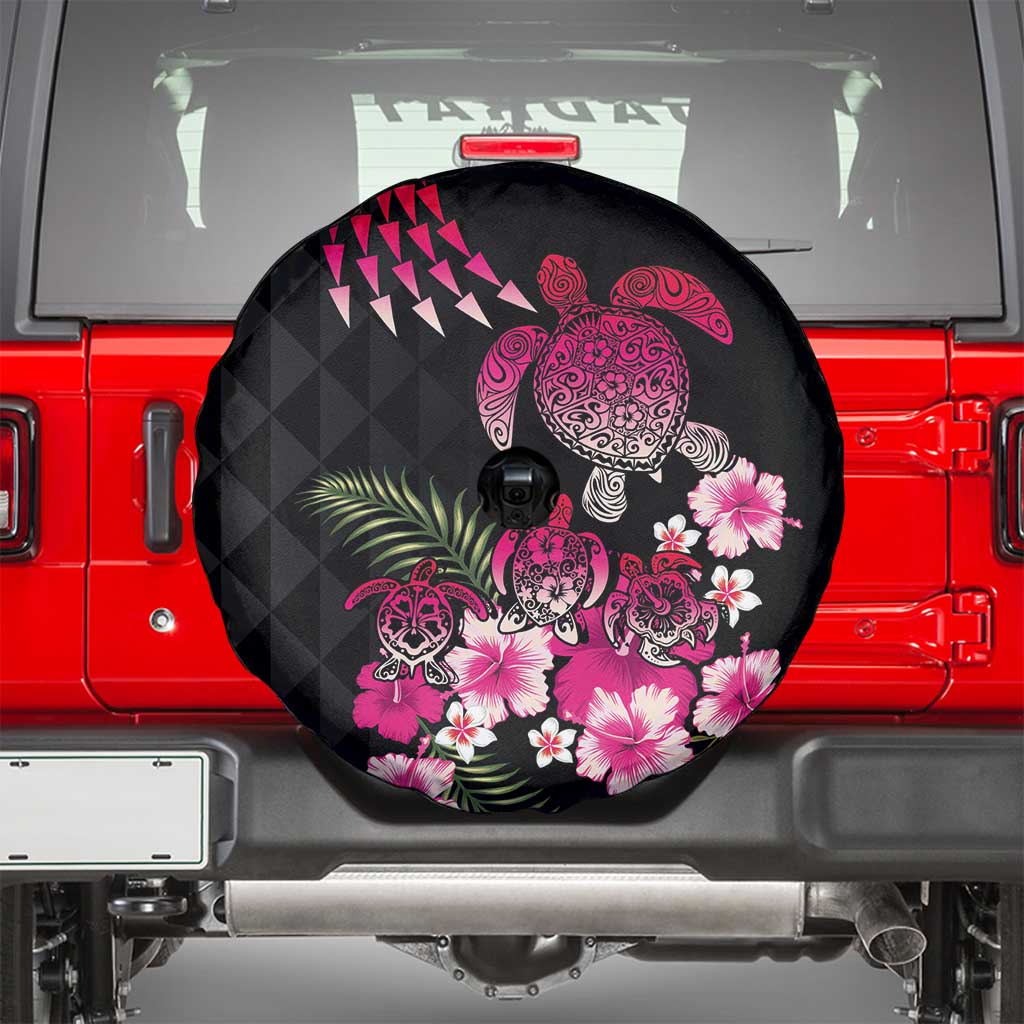 Hawaiian Hibiscus Turtle and Tropical Flower Spare Tire Cover Sweet Vibe